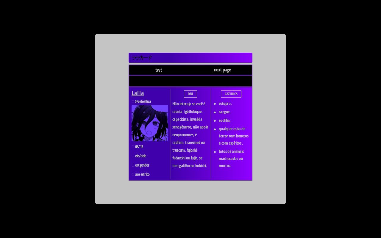 Carrd profile picture for @lalla